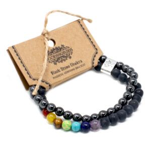 Pulsera piedras magnéticas y chakra piedra negra