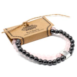 Pulsera piedras magnéticas y cuarzo rosa
