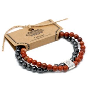 Pulsera piedras magnéticas y piedras rojas