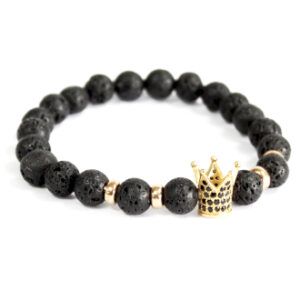 Pulsera piedras preciosas - Corona dorada