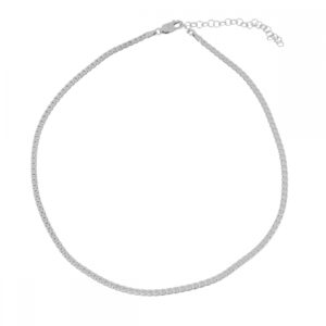 Collar cadena plata ley 3mm rodiada