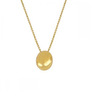 Collar plata charm redondo 9x7mm bañado oro