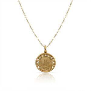 Conjunto cadena rolot y medalla V.Carmen chapado oro