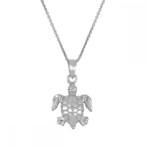 Gargantilla plata ley con tortuga 18x13mm rodiada