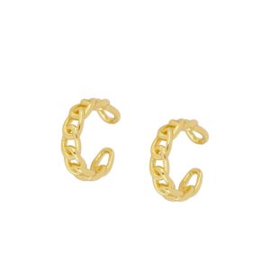 Pendiente Ear cuff plata cadena – Hilos 12mm bañado oro Pendiente Ear cuff plata cadena - Hilos 12mm bañado oro