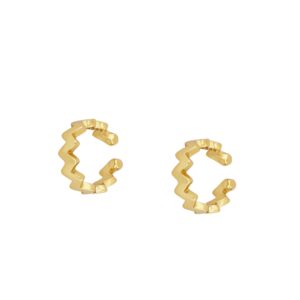 Pendiente Ear cuff zig-zag - Veda 12mm bañado oro