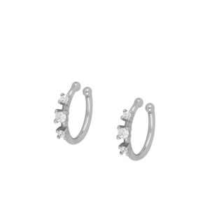 Pendientes Ear cuff 3 circonitas – Sira rodiada Pendientes Ear cuff 3 circonitas - Sira rodiada