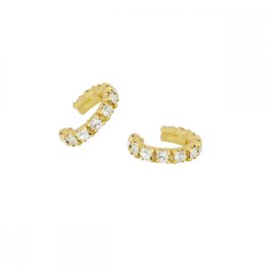 Pendientes Ear cuff circonitas - Cira 9mm bañado oro