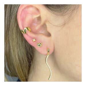 Pendientes Ear cuff corazones - Emi 6.5mm foto