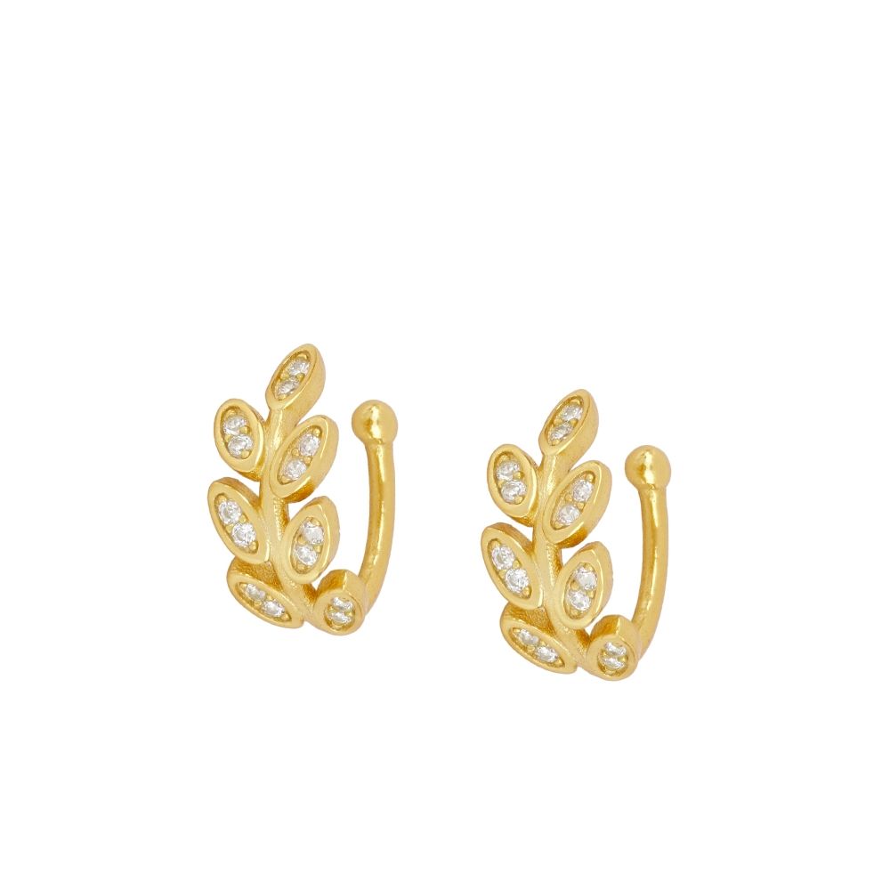 Pendientes Ear cuff hojas - Eolo 12mm Pendientes Ear cuff hojas - Eolo 12mm bañada oro