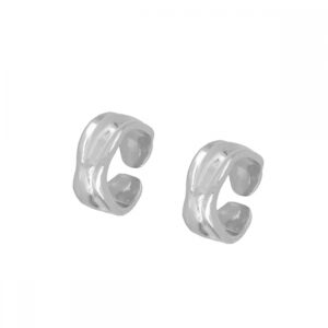 Pendientes Ear cuff plata - Gaia 12x4.5mm rodiada