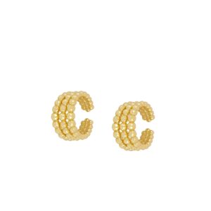 Pendientes Ear cuff triple bolita – Naya 12mm bañada oro Pendientes Ear cuff triple bolita - Naya 12mm bañada oro