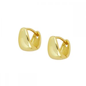 Pendientes aro plata - Amor 10x7mm chapado oro