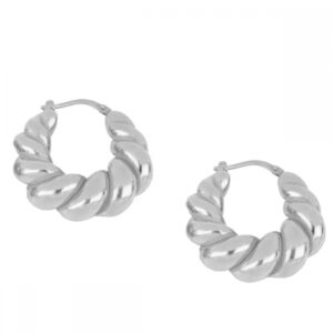 Pendientes aro plata - Aurelia 30mm rodiada