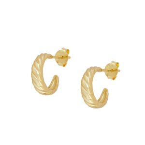 Pendientes aro plata – Estelar 13x4mm bañado oro Pendientes aro plata - Estelar 13x4mm bañado oro