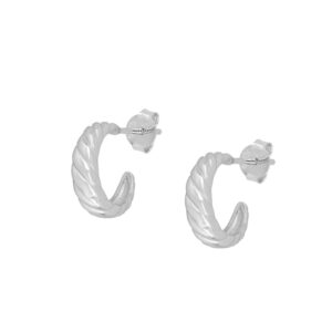 Pendientes aro plata - Estelar 13x4mm rodiada