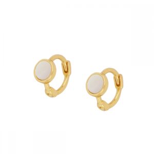 Pendientes aro plata - Lira 8mm bañado oro