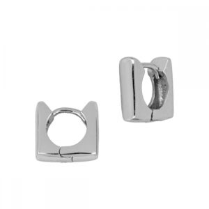 Pendientes aro plata – Lira 9x3mm rodiada Pendientes aro plata - Lira 9x3mm rodiada