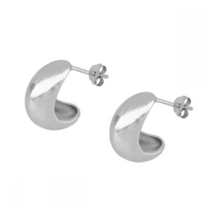 Pendientes aro plata – Luna 14×8.5mm rodiado Pendientes aro plata - Luna 14x8.5mm rodiado