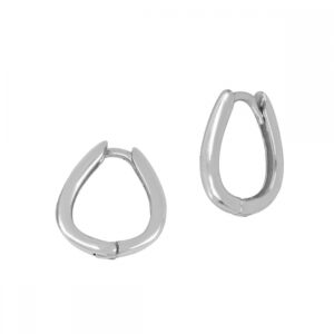 Pendientes aro plata - Opalina 12mm rodiada