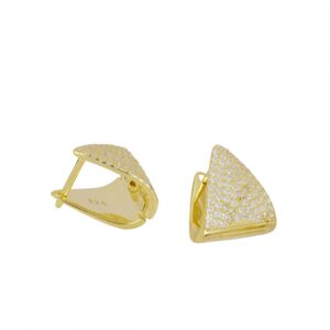 Pendientes aro plata - Stella 14mm bañado oro