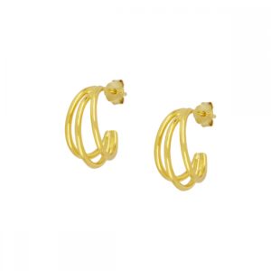 Pendientes aro plata - Vesta 15x7mm bañado oro