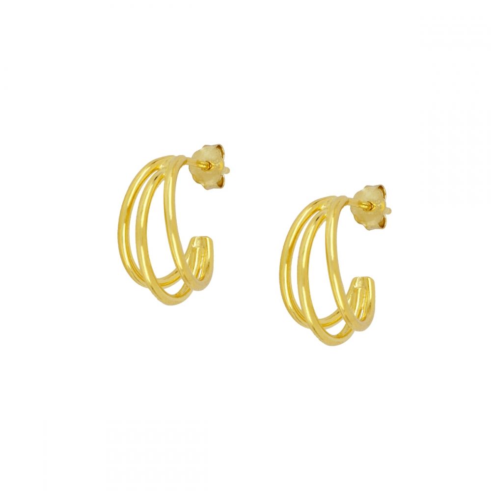 Pendientes aro plata - Vesta 15x7mm Pendientes aro plata - Vesta 15x7mm bañado oro