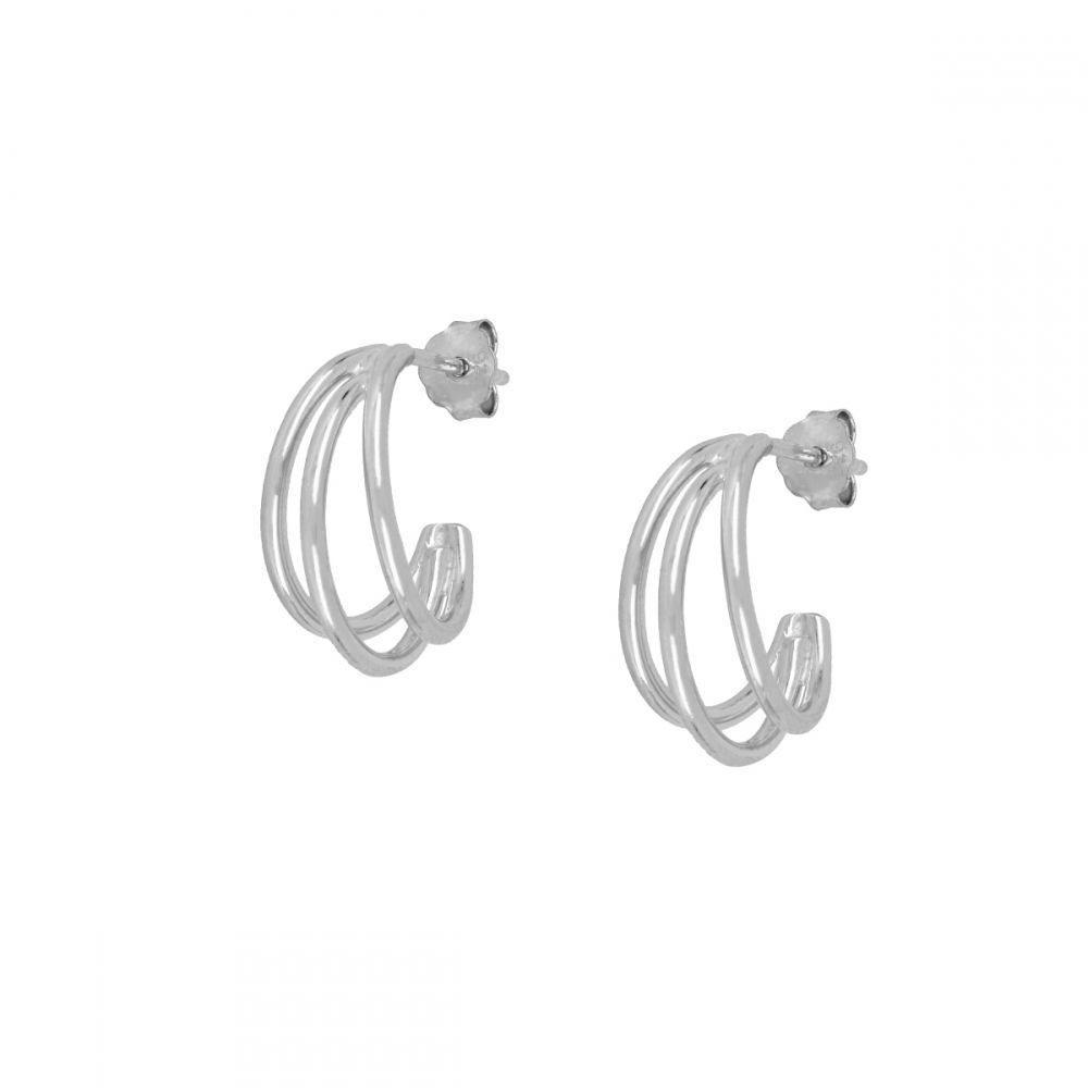Pendientes aro plata - Vesta 15x7mm Pendientes aro plata - Vesta 15x7mm rodiada