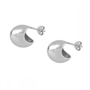 Pendientes aro plata - Victoria 14x8mm rodiada