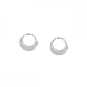 Pendientes aro plata abanico - Zinnia 9mm rodiada