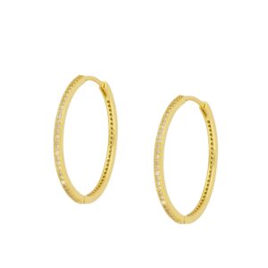 Pendientes aro plata circonitas 3 medidas - Yara 30mm