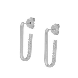 Pendientes aro plata circonitas – Brisa 25x12mm rodiada Pendientes aro plata circonitas - Brisa 25x12mm rodiada