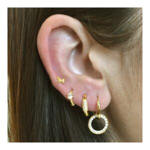 Pendientes aro plata circonitas - Cenit 12x13mm foto