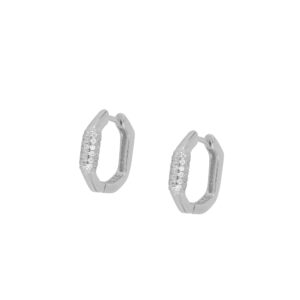 Pendientes aro plata circonitas – Cenit 12x13mm rodiada Pendientes aro plata circonitas - Cenit 12x13mm rodiada