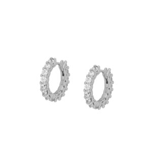 Pendientes aro plata circonitas – Cora 15.50mm rodiada Pendientes aro plata circonitas - Cora 15.50mm rodiada