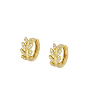 Pendientes aro plata circonitas – Zuri 13mm bañado oro Pendientes aro plata circonitas - Zuri 13mm bañado oro