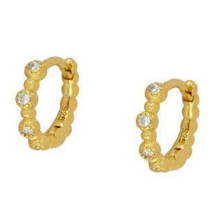 Pendientes aro plata circonitas - Destellos 10mm - imagen 1