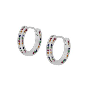 Pendientes aro plata colores – Cristal 16mm rodiada Pendientes aro plata colores - Cristal 16mm rodiada