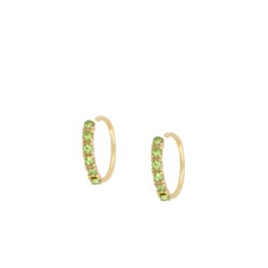 Pendientes aro plata colores - Niva 10mm verde lima