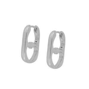 Pendientes aro plata corazón - Juno 20x12mm rodiada