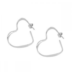 Pendientes aro plata corazón – Nox 30mm rodiada Pendientes aro plata corazón - Nox 30mm rodiada