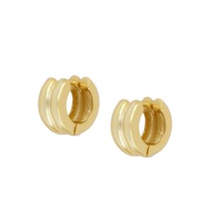 Pendientes aro plata doble - Dalia 12x6mm bañado oro