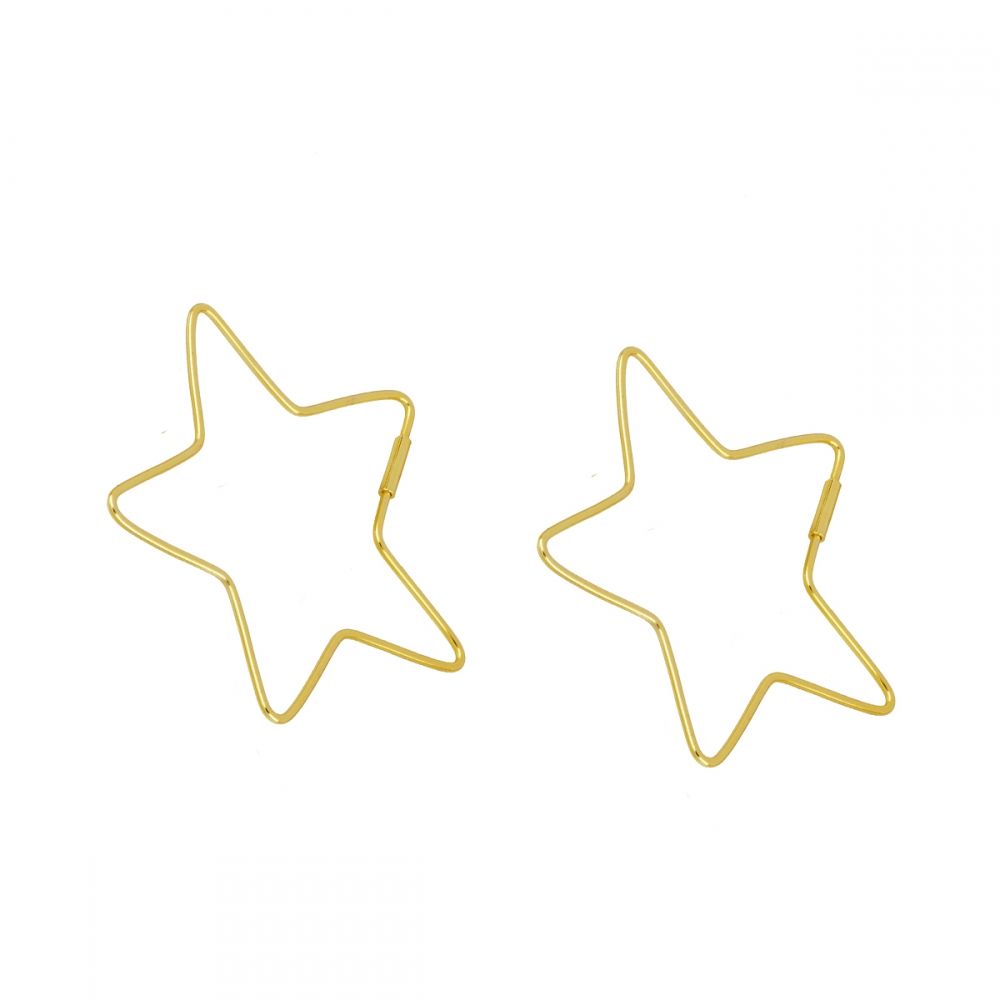 Pendientes aro plata estrella - Pax Pendientes aro plata estrella - Pax bañada oro