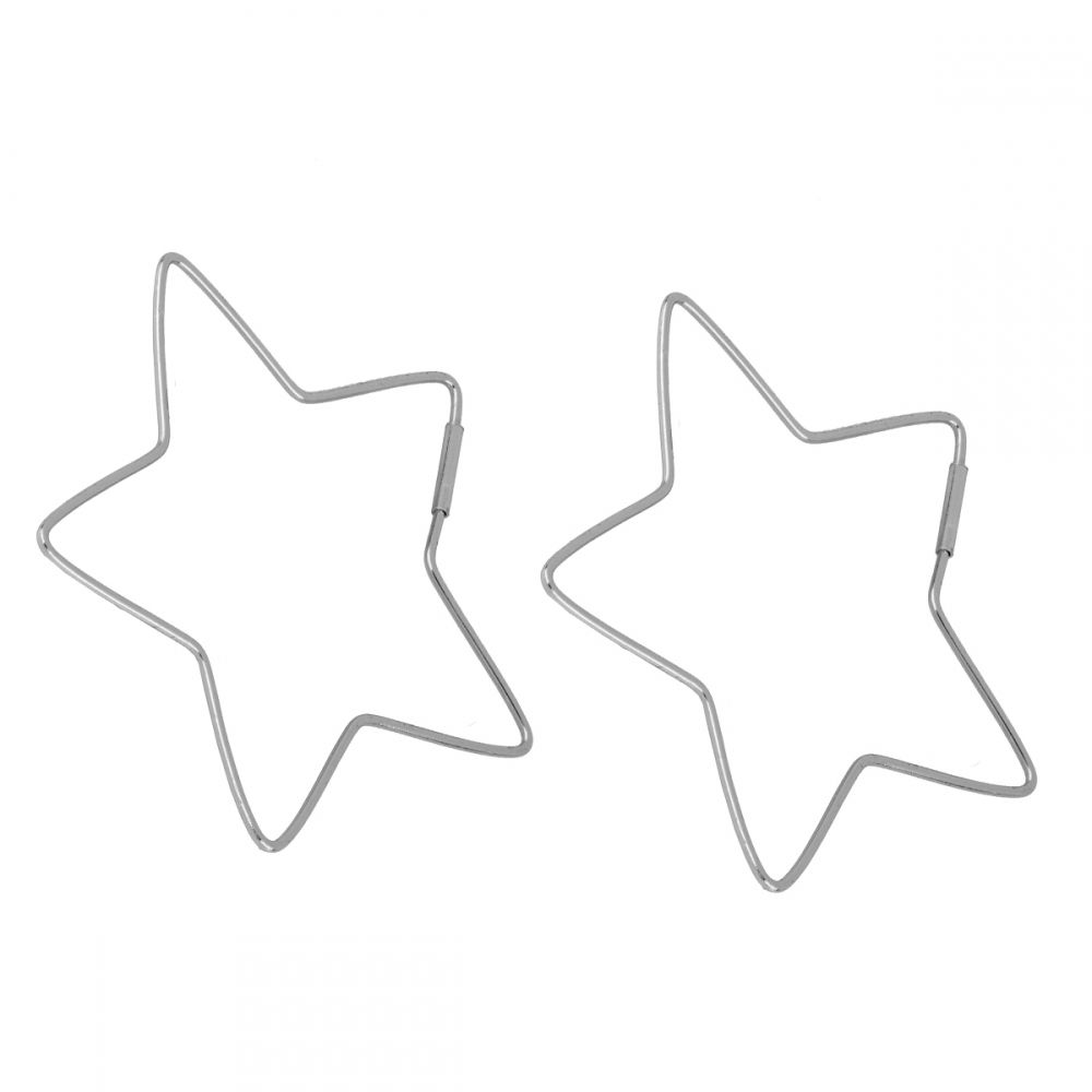 Pendientes aro plata estrella - Pax Pendientes aro plata estrella - Pax rodiada