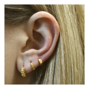 Pendientes aro plata laurel - Oras 2 medidas foto