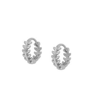 Pendientes aro plata laurel – Oras 2 medidas rodiada Pendientes aro plata laurel - Oras 2 medidas rodiada