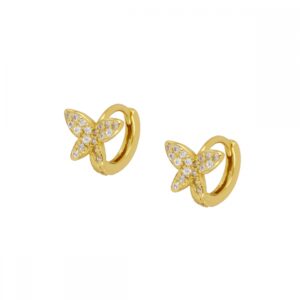 Pendientes aro plata mariposa – Nova 10mm bañado oro Pendientes aro plata mariposa - Nova 10mm bañado oro