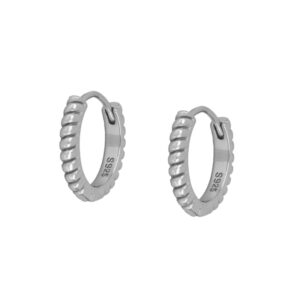 Pendientes aro plata ondas – Niza 3 medidas rodiada Pendientes aro plata ondas - Niza 3 medidas rodiada