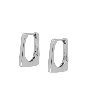 Pendientes aro plata rectangualar – Veya 16mm rodiada Pendientes aro plata rectangualar - Veya 16mm rodiada