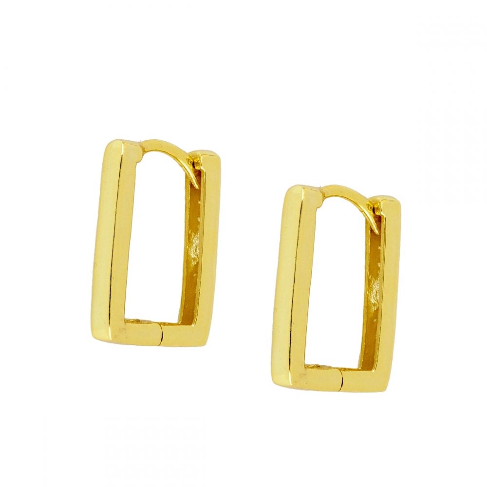 Pendientes aro plata rectangular - Iris 17x10mm Pendientes aro plata rectangular - Iris 17x10mm bañado oro